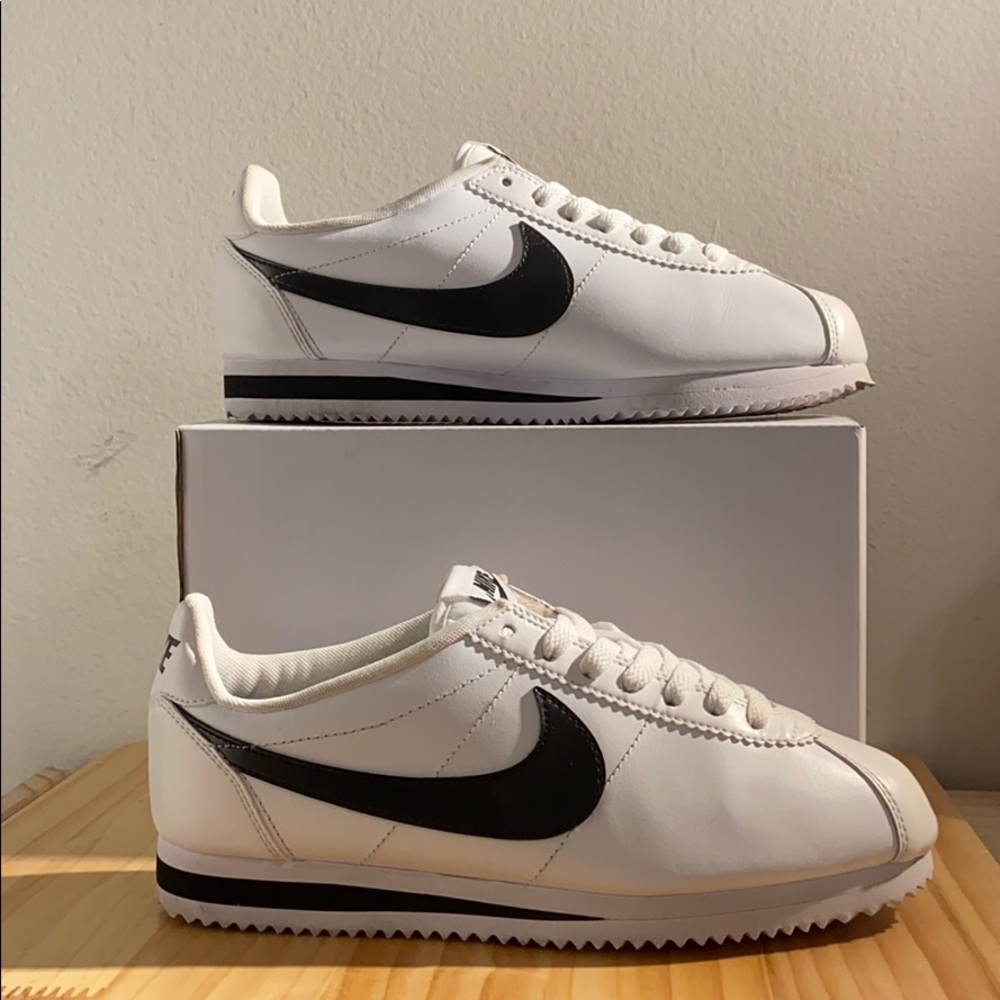 White & Black Nike Cortez
